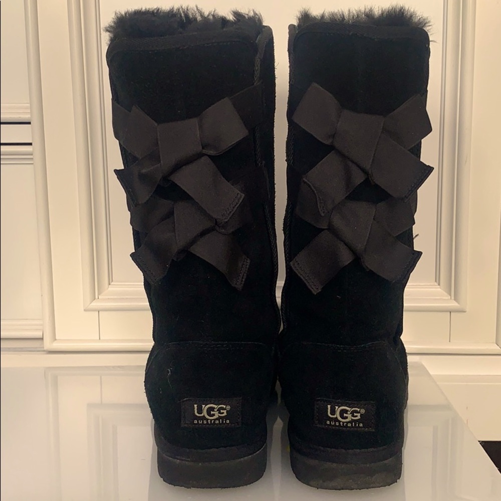 Black Bailey Bow Ugg boots - Picture 2 of 3